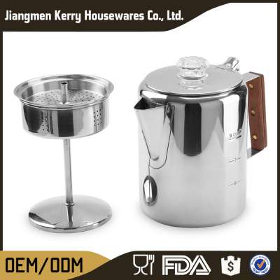 ISO9001 Certified percolator coffee pot 6 / 9 12 cups manufactures