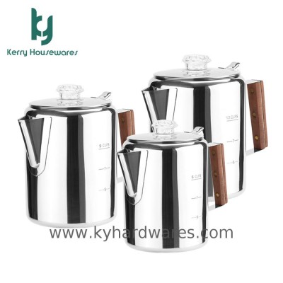 Fast delivery Stovetop Campfire Coffee Maker Percolator 9 Cups 18-8 Stainless Steel manufacture